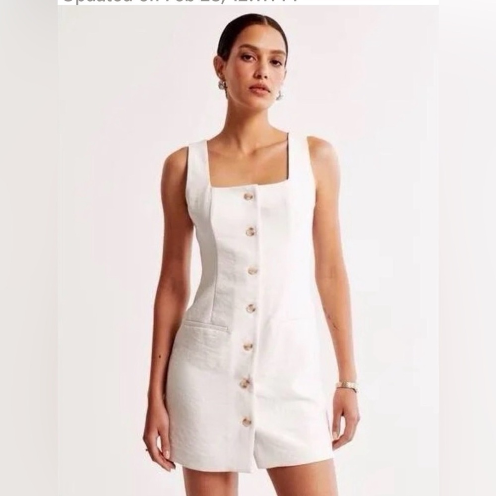 Abercrombie & Fitch Mara Linen blend vest mini dress.